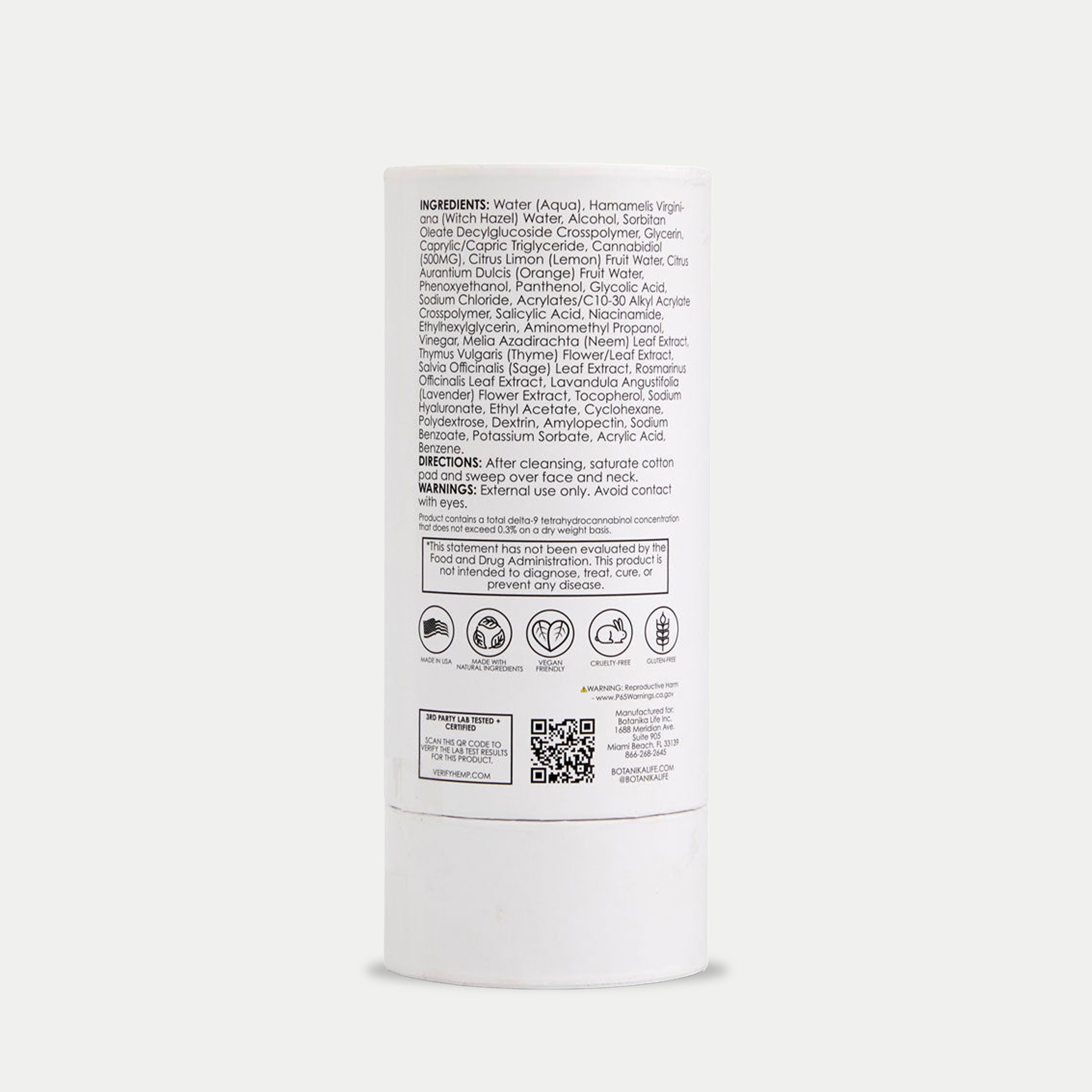 CBD FACIAL TONER WITH WITCH HAZEL & HYALURONIC ACID